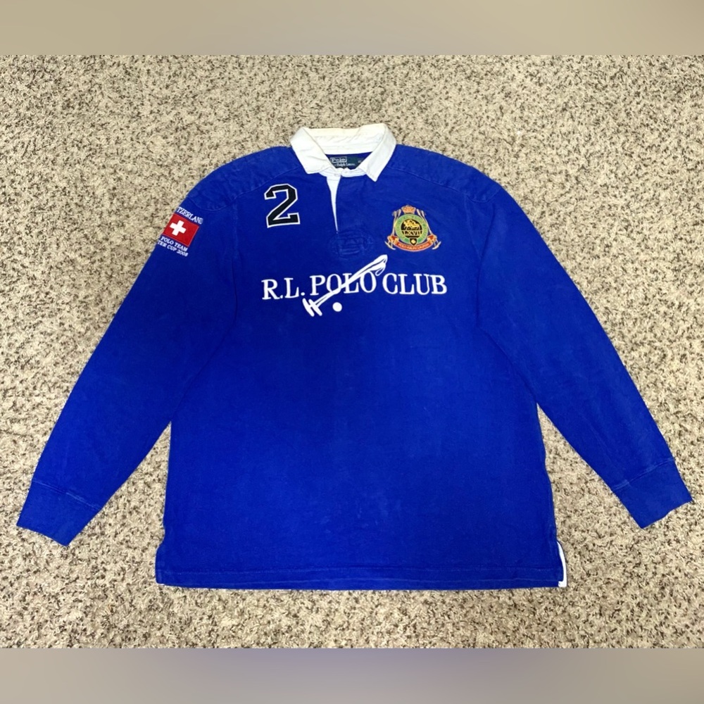 Vintage Polo Ralph Lauren Men’s L/S Rugby Shirt Polo Team Winter Cup XL